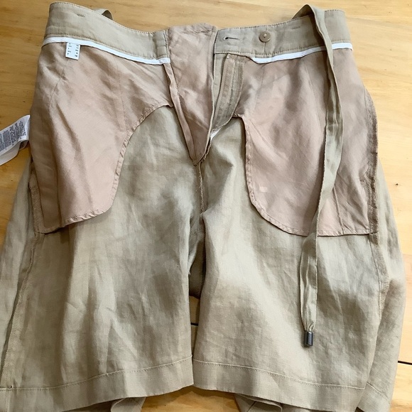 ESPRIT Tan Belted Linen Bermuda Shorts Size 6 - Picture 10 of 16
